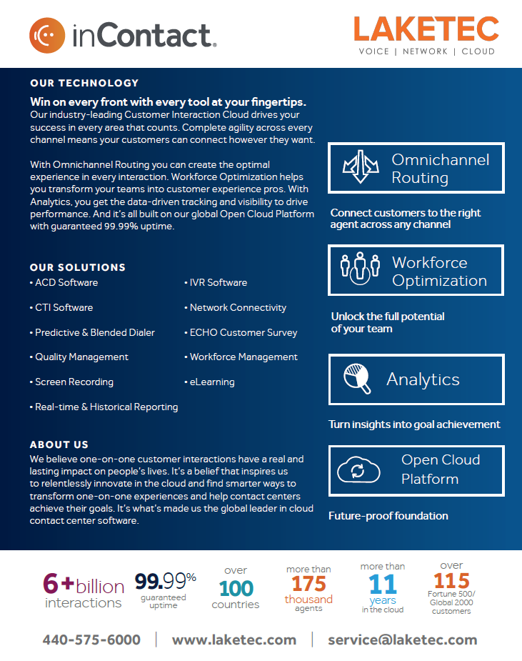 inContact Technology Overview - Laketec