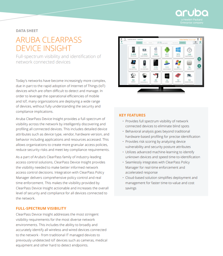 Aruba Clearpass Device Insight Resource - Laketec